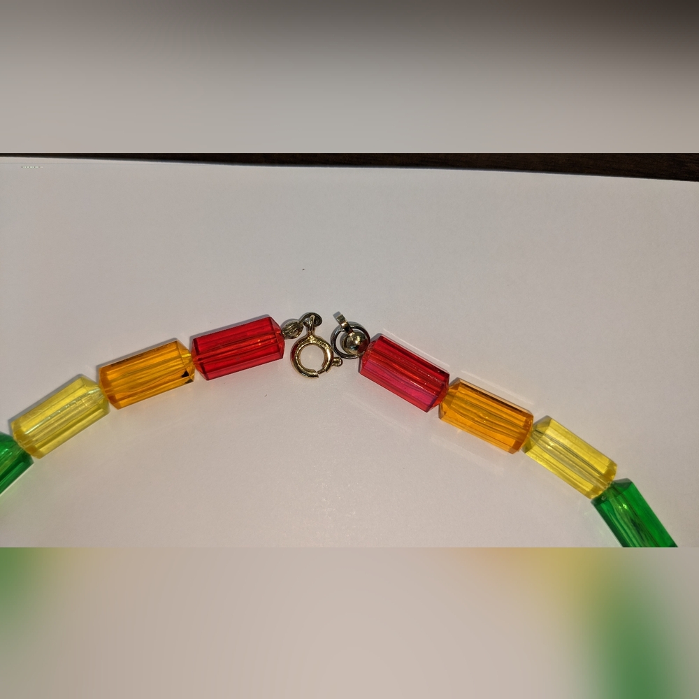 VTG RAINBOW CONE BEAD NECKLACE - Picture 6 of 11